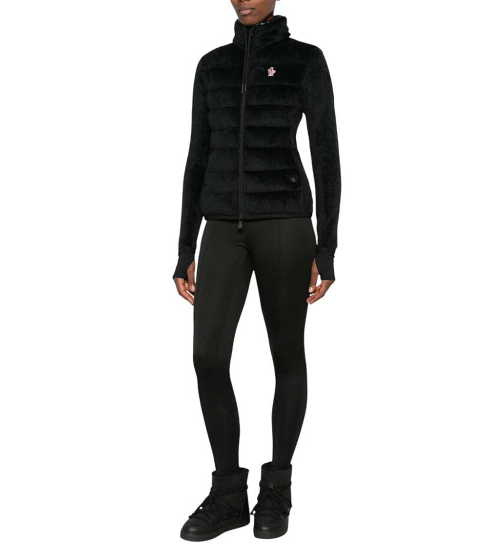 Black Qulited Mock Collar Jacket 2