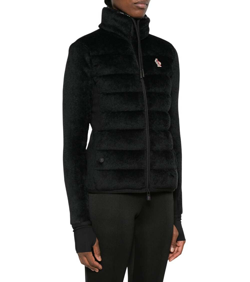 Black Qulited Mock Collar Jacket 4