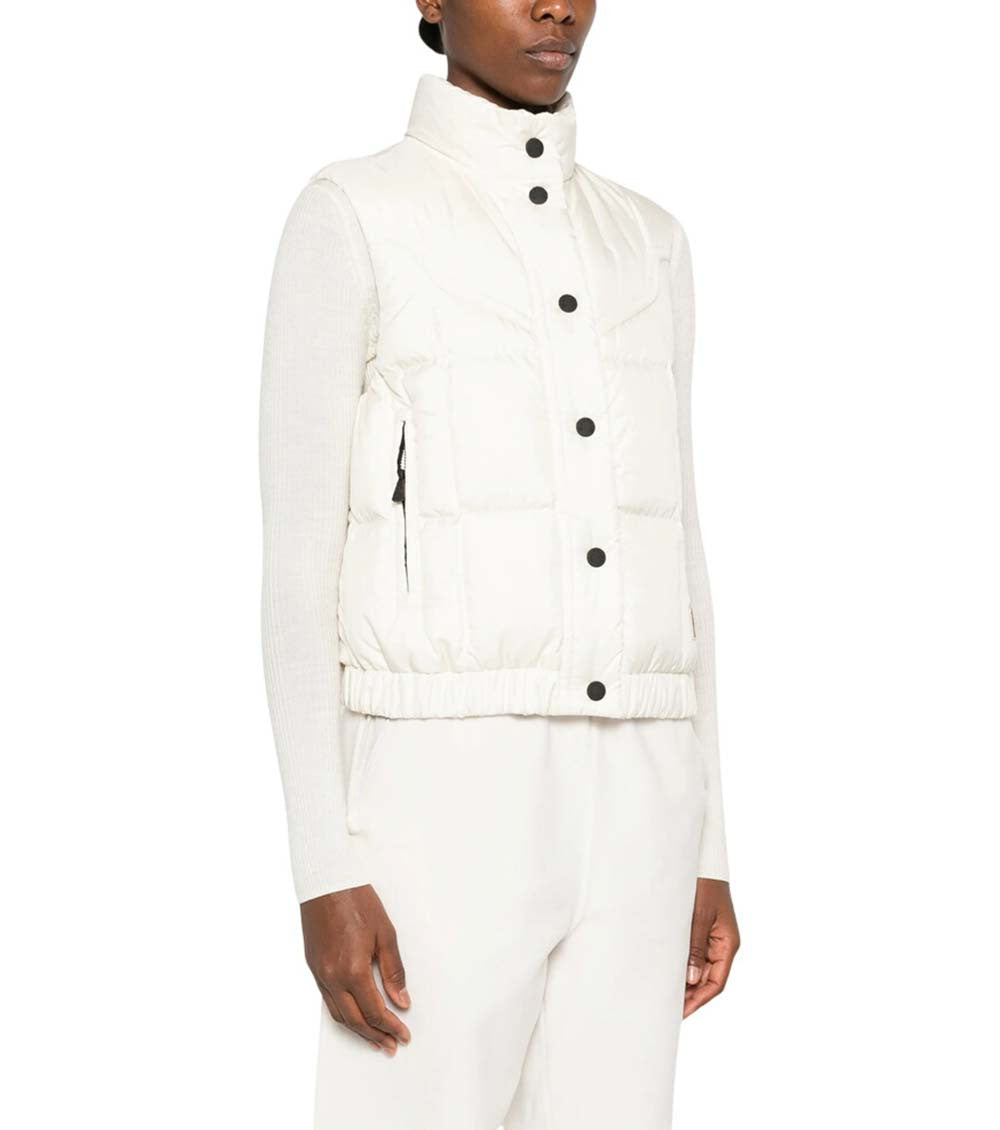 White Quilted Mock Collar Jacket 2