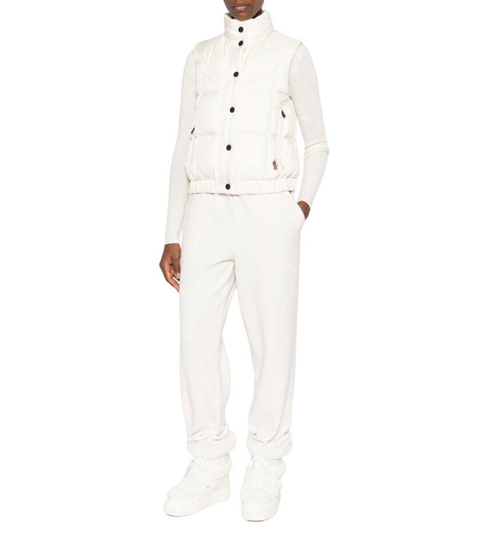 White Quilted Mock Collar Jacket 3