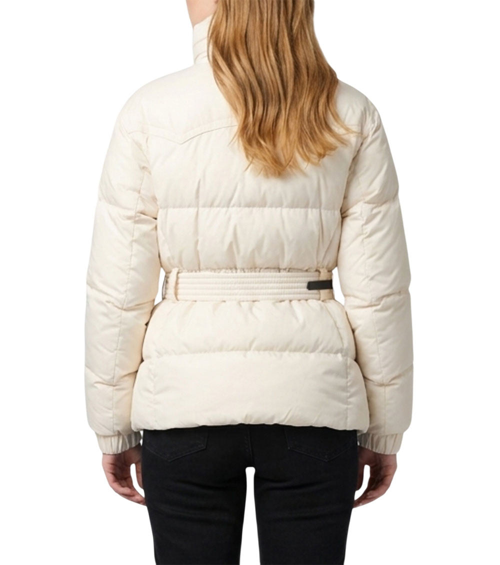 White Quilted Turtle Neck Jacket 2