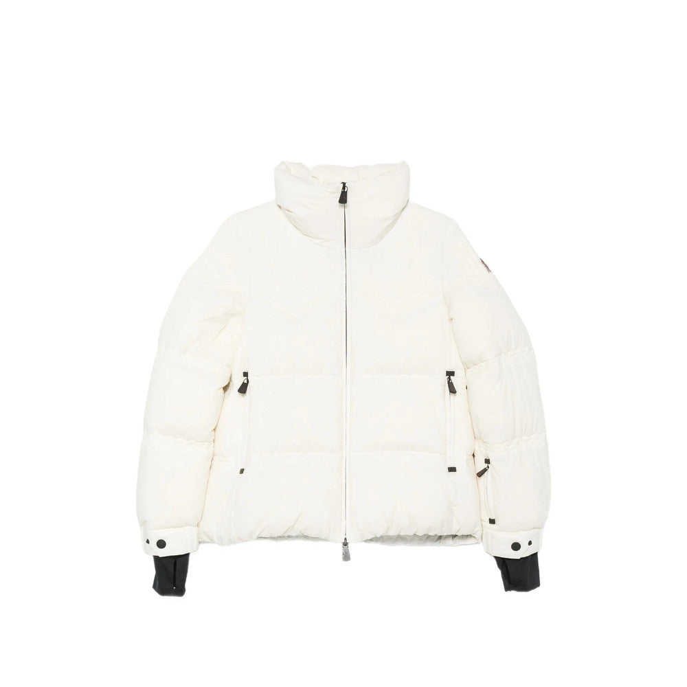 White Quilted Mock Collar Jacket 1