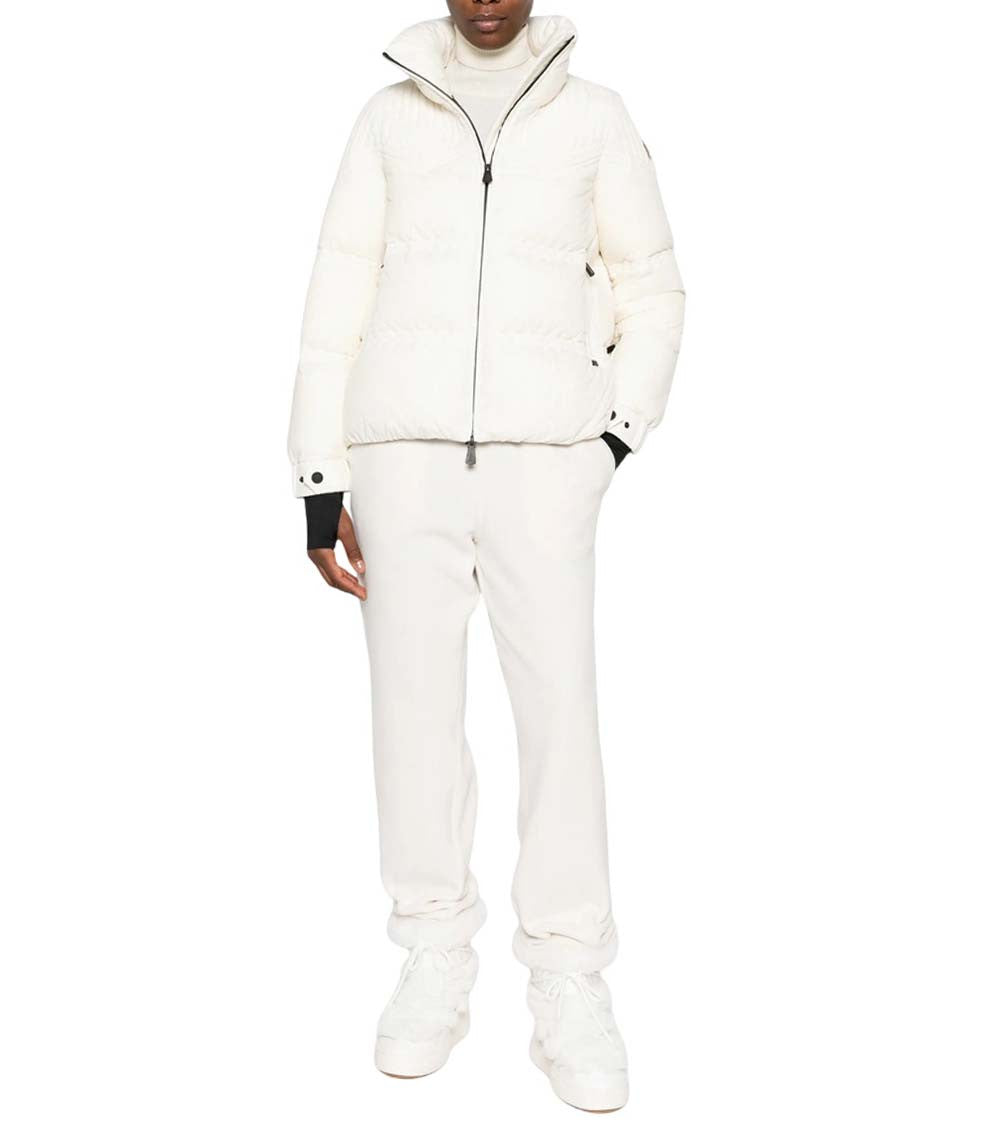 White Quilted Mock Collar Jacket 2