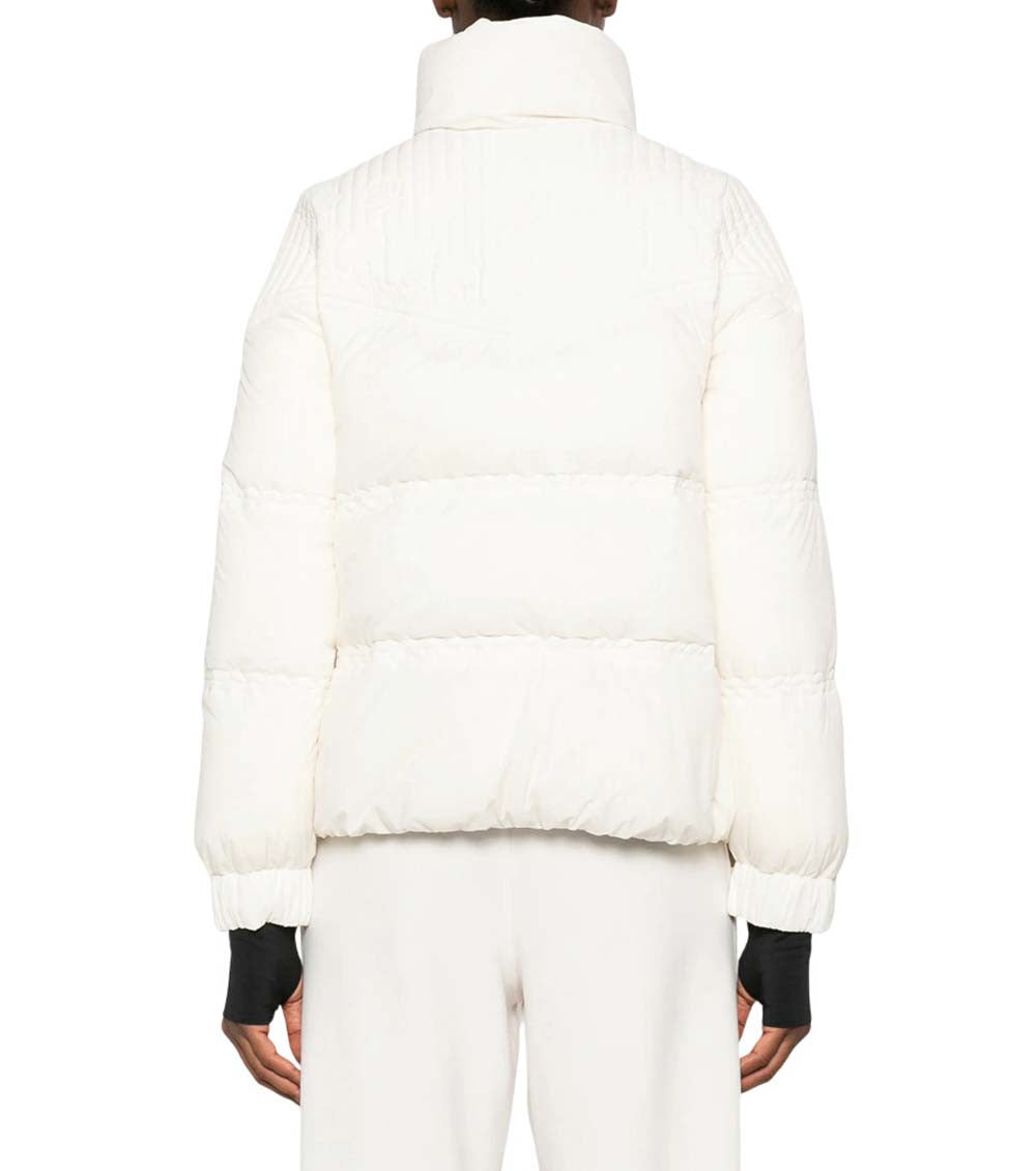 White Quilted Mock Collar Jacket 3