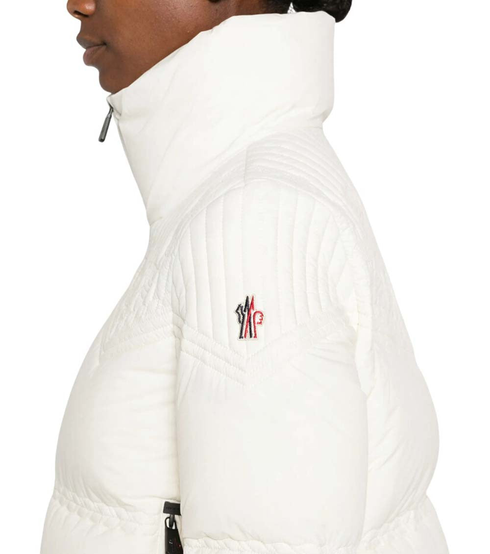 White Quilted Mock Collar Jacket 4