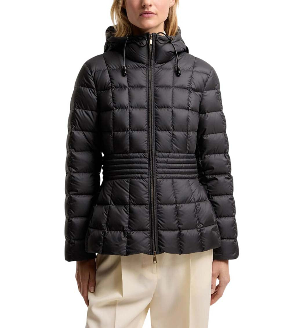 Black Quilted Hood Jacket 2