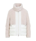 Off White Textured Mock Collar Jacket 1