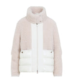 Off White Textured Mock Collar Jacket 1