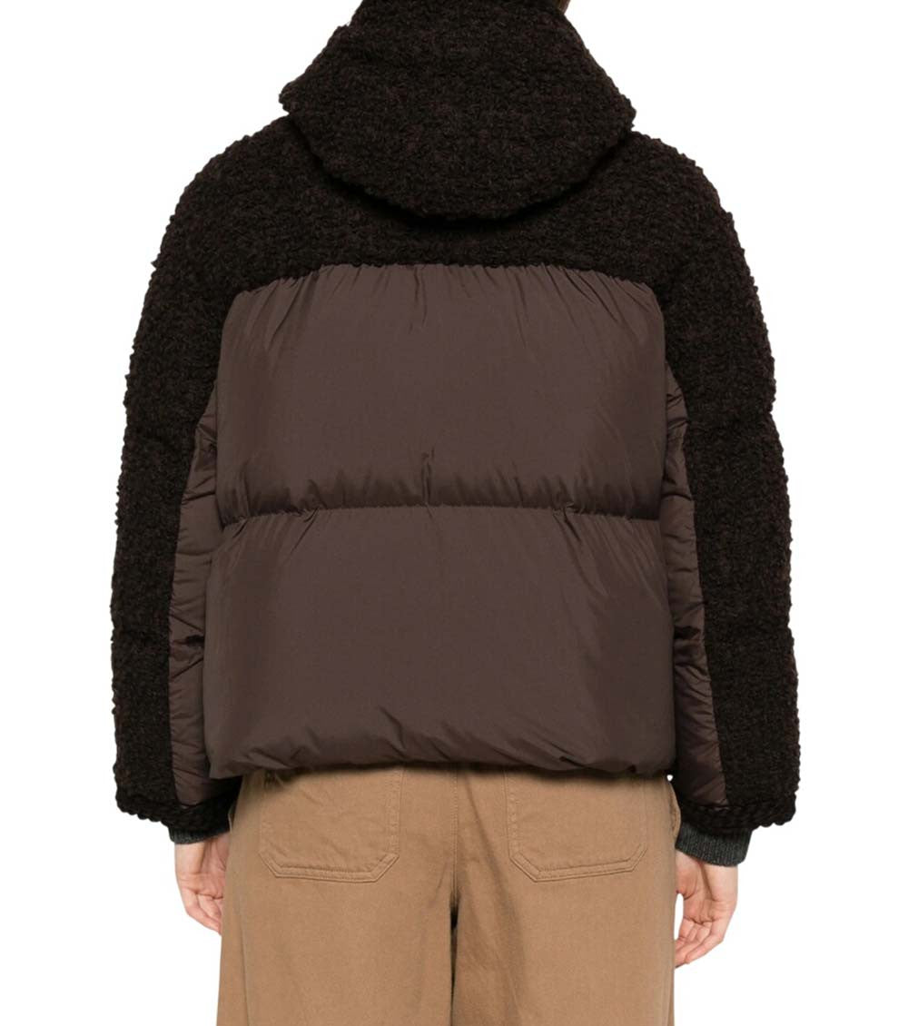 Dark Brown Textured Hood Jacket 2