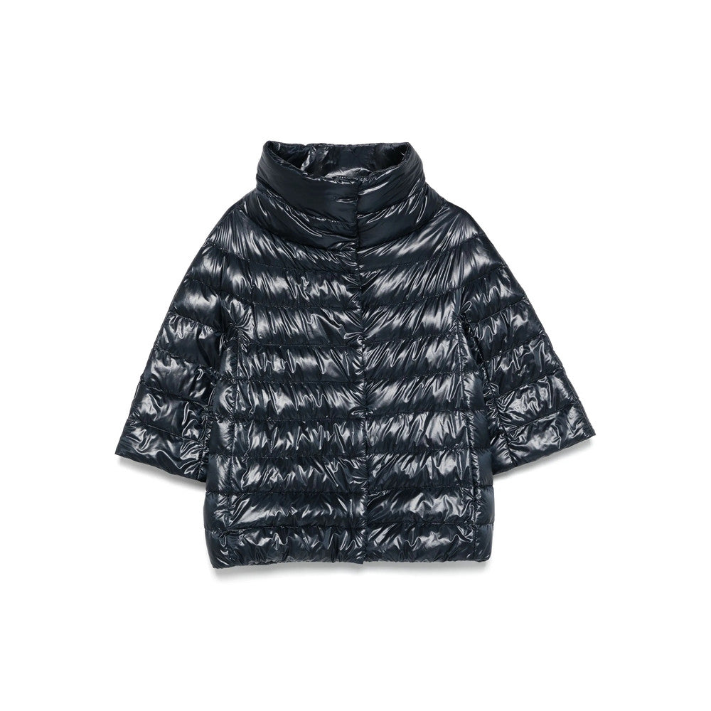 Blue Quilted Mock Collar Jacket 1