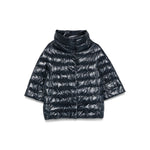 Blue Quilted Mock Collar Jacket 1