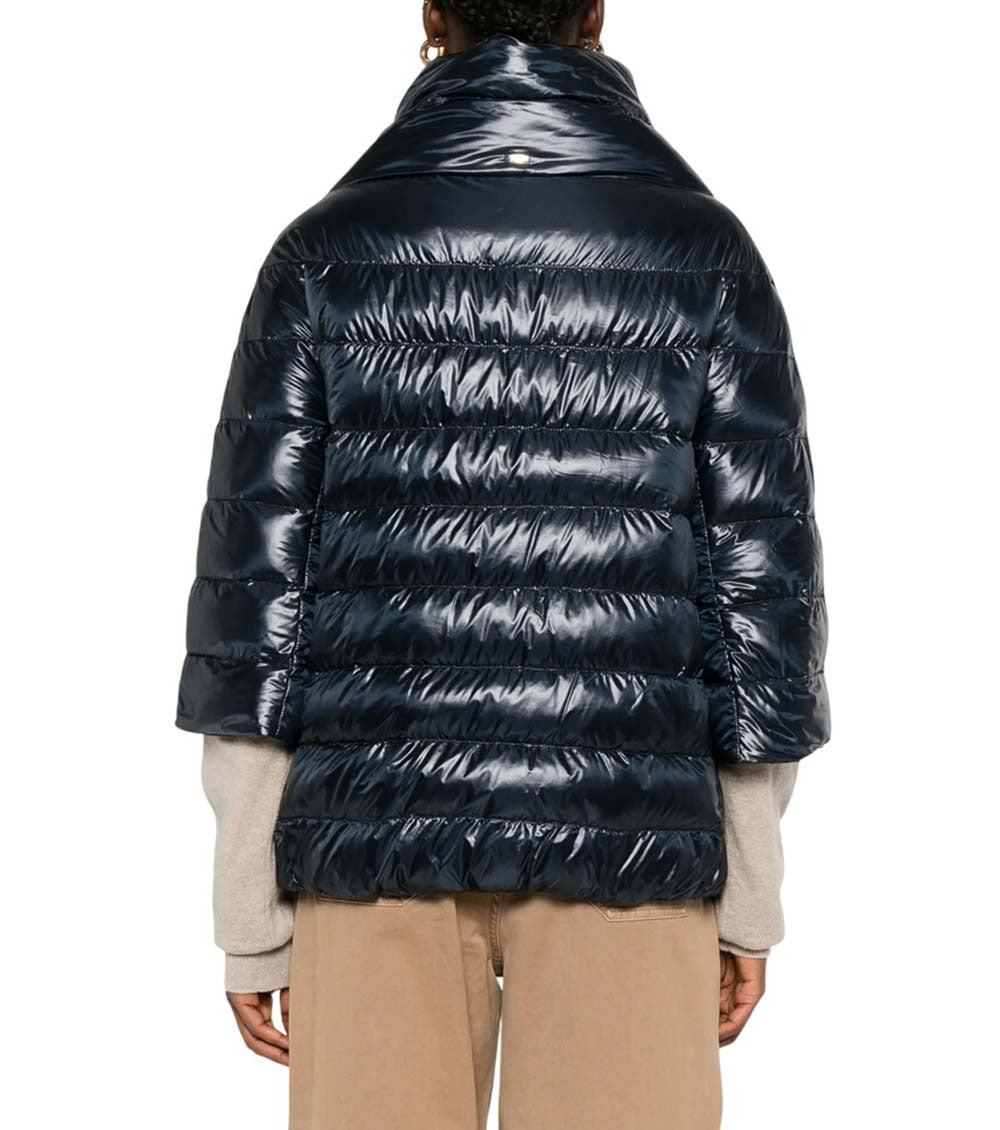 Blue Quilted Mock Collar Jacket 3