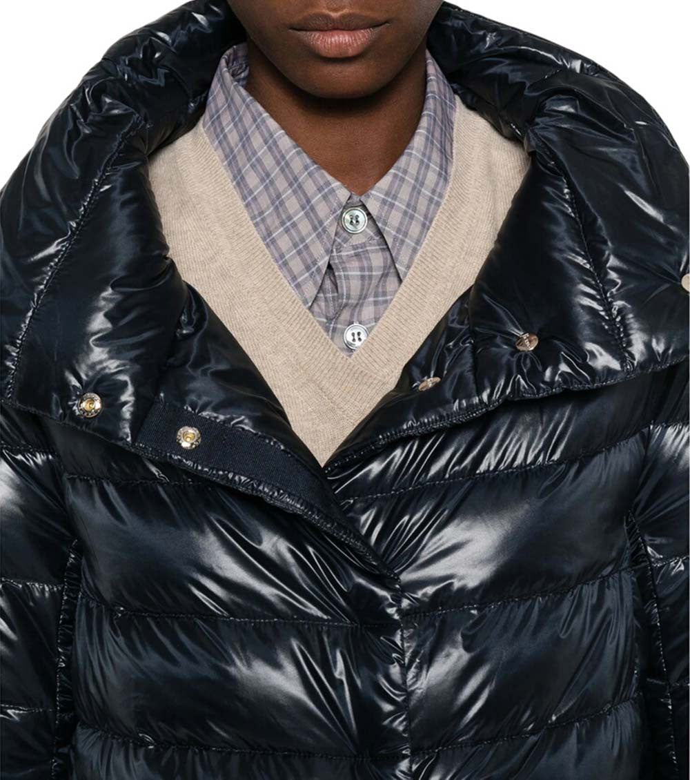 Blue Quilted Mock Collar Jacket 5
