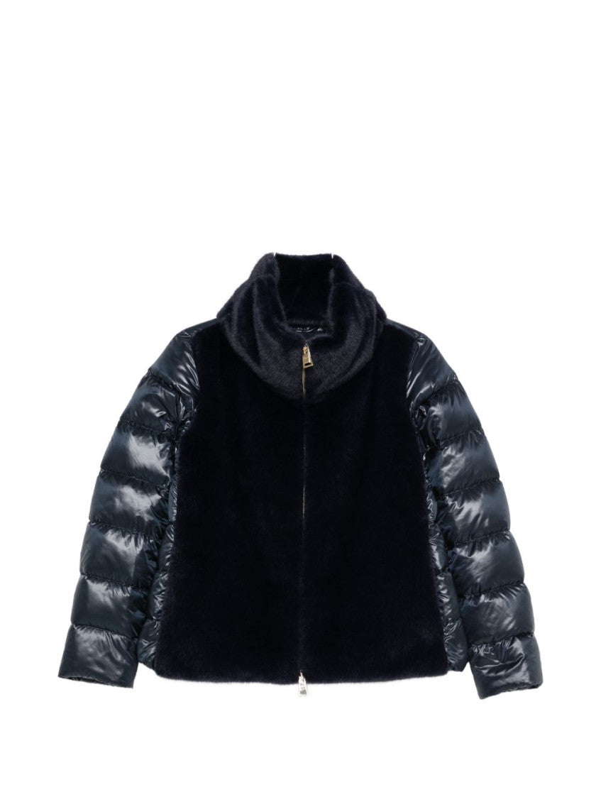 Navy Solid High Neck Jacket 1