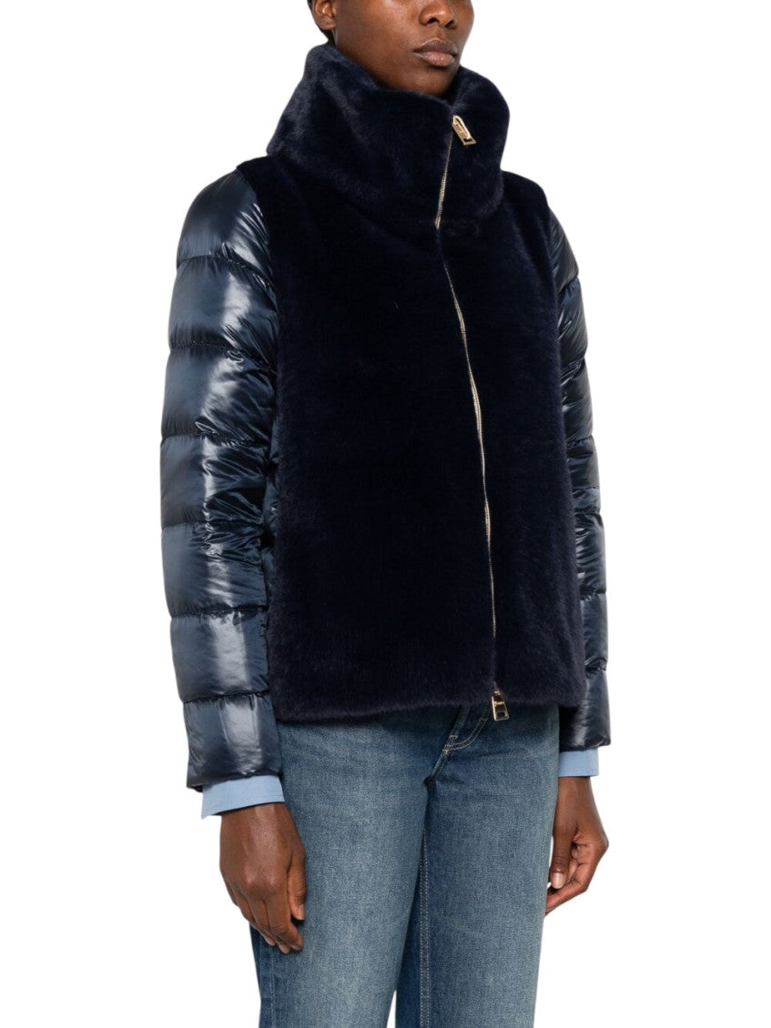 Navy Solid High Neck Jacket 2