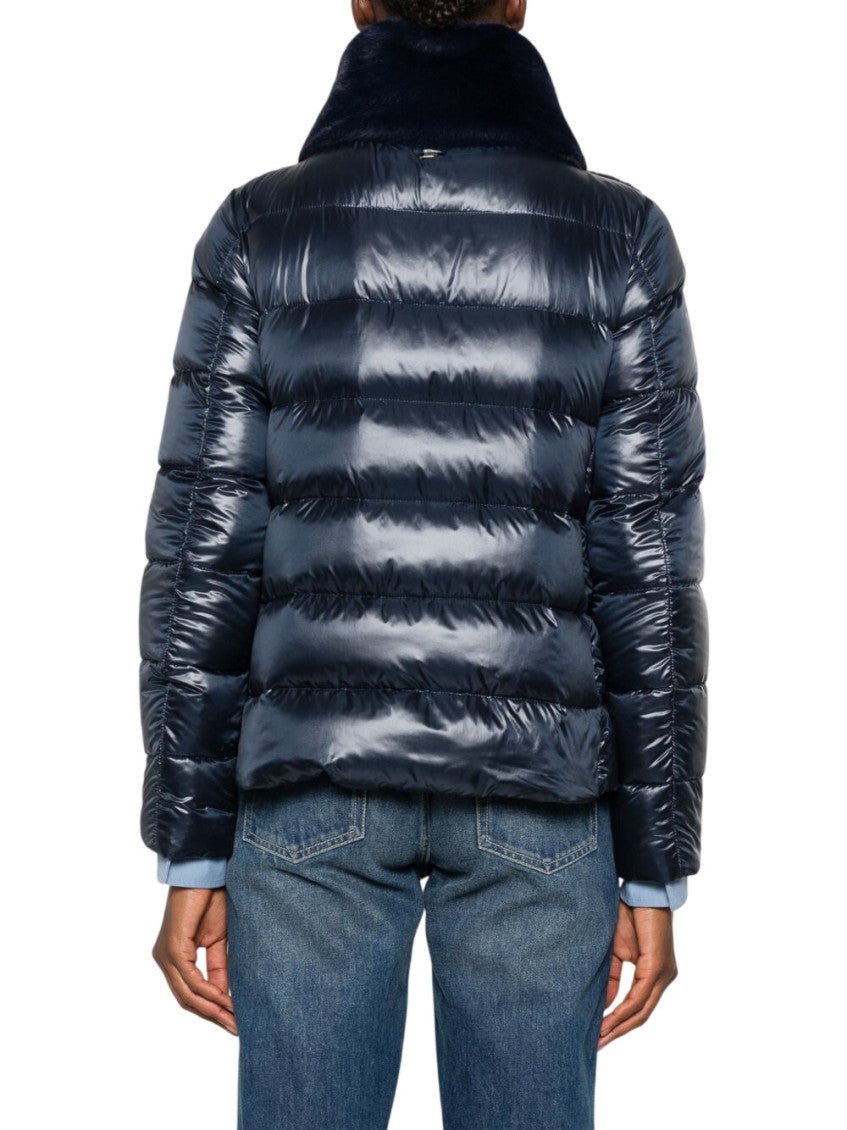 Navy Solid High Neck Jacket 4