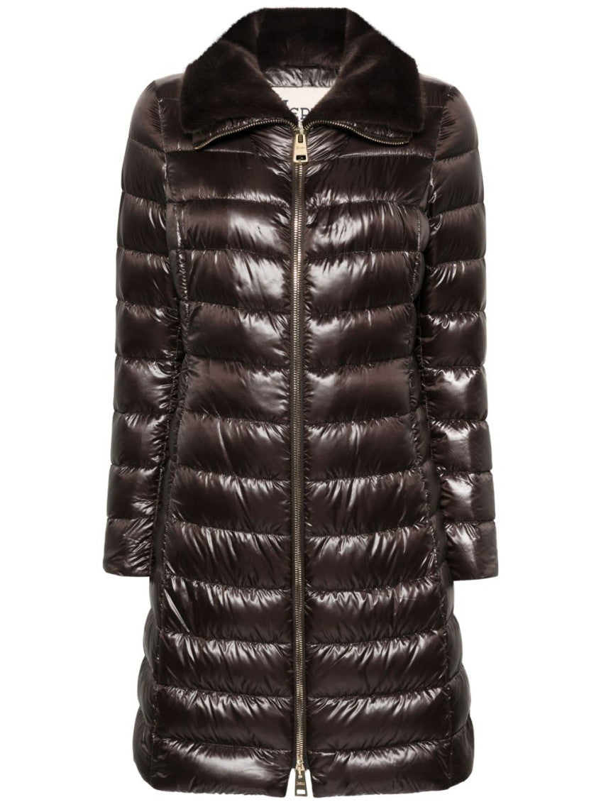 Brown Quilted Shirt Collar Jacket 1