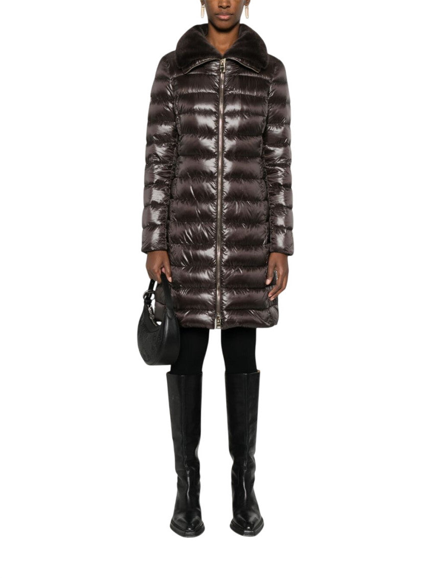 Brown Quilted Shirt Collar Jacket 2