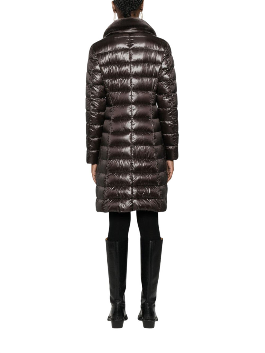 Brown Quilted Shirt Collar Jacket 3