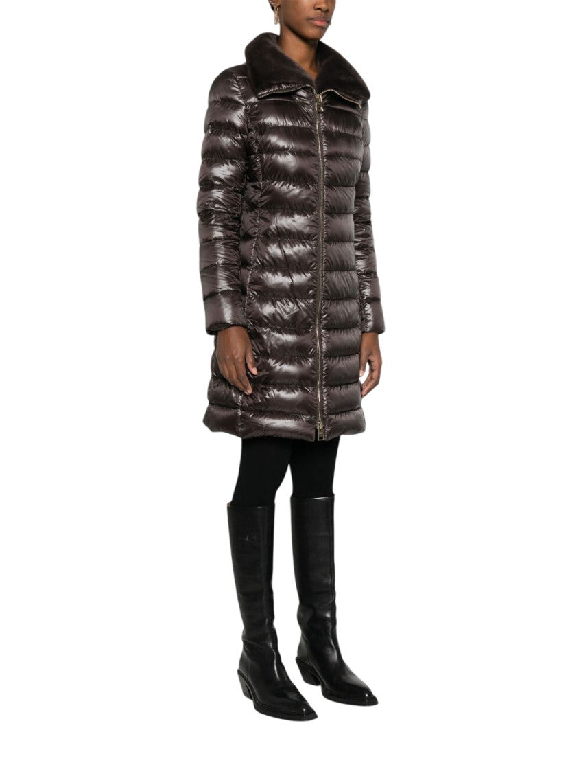 Brown Quilted Shirt Collar Jacket 5