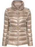Beige Quilted Mock Collar Jacket 1