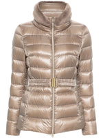 Beige Quilted Mock Collar Jacket 1
