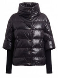 Black Quilted High Neck Jacket 1