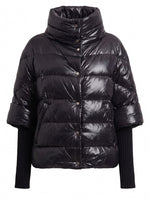 Black Quilted High Neck Jacket 1