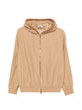 Brown Solid Hood Jacket 1