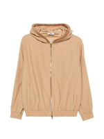 Brown Solid Hood Jacket 1