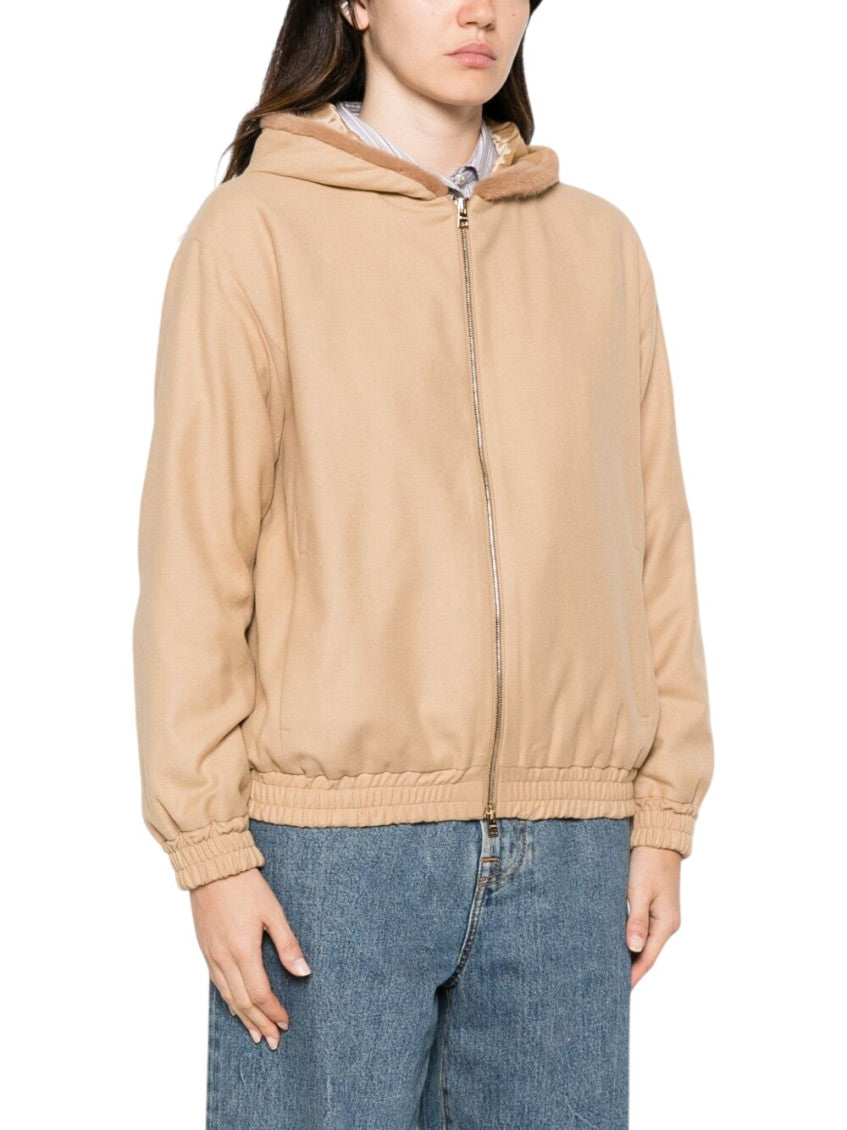 Brown Solid Hood Jacket 2