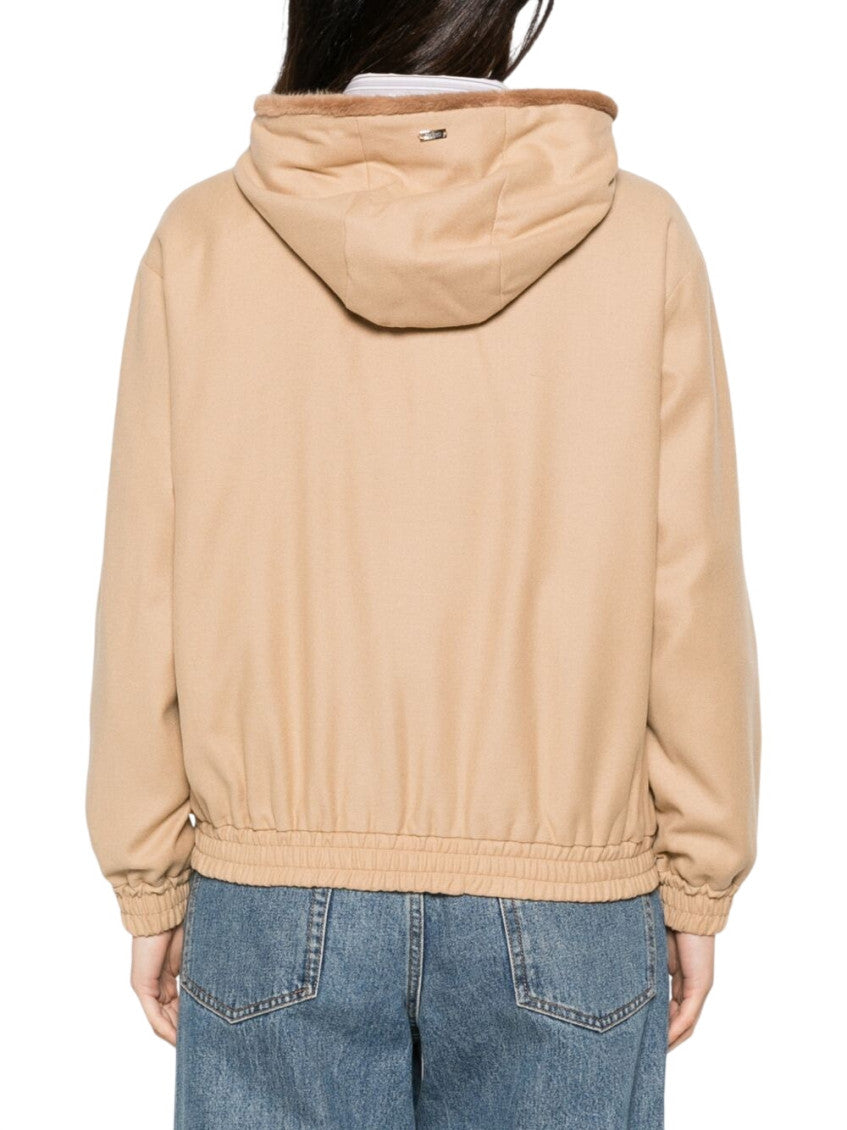 Brown Solid Hood Jacket 3