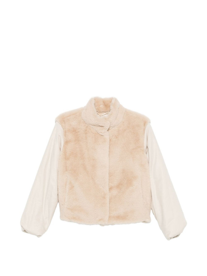 Beige Mock Collar Jacket 1