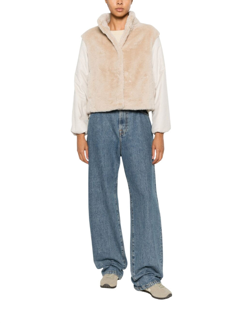 Beige Mock Collar Jacket 2