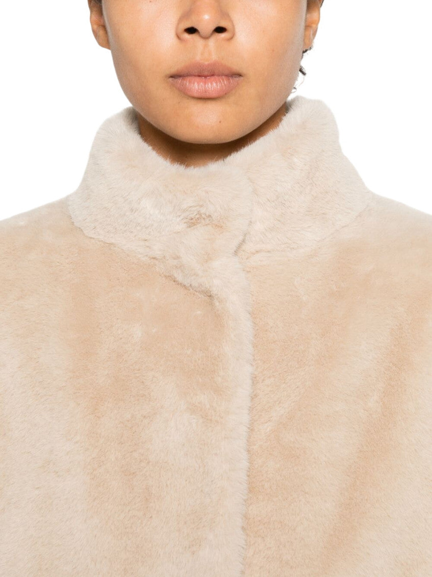 Beige Mock Collar Jacket 4