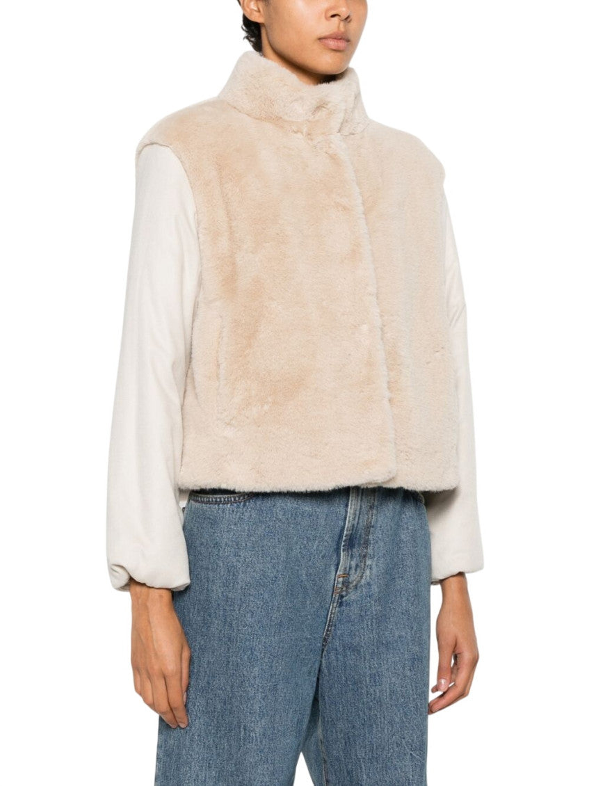 Beige Mock Collar Jacket 5