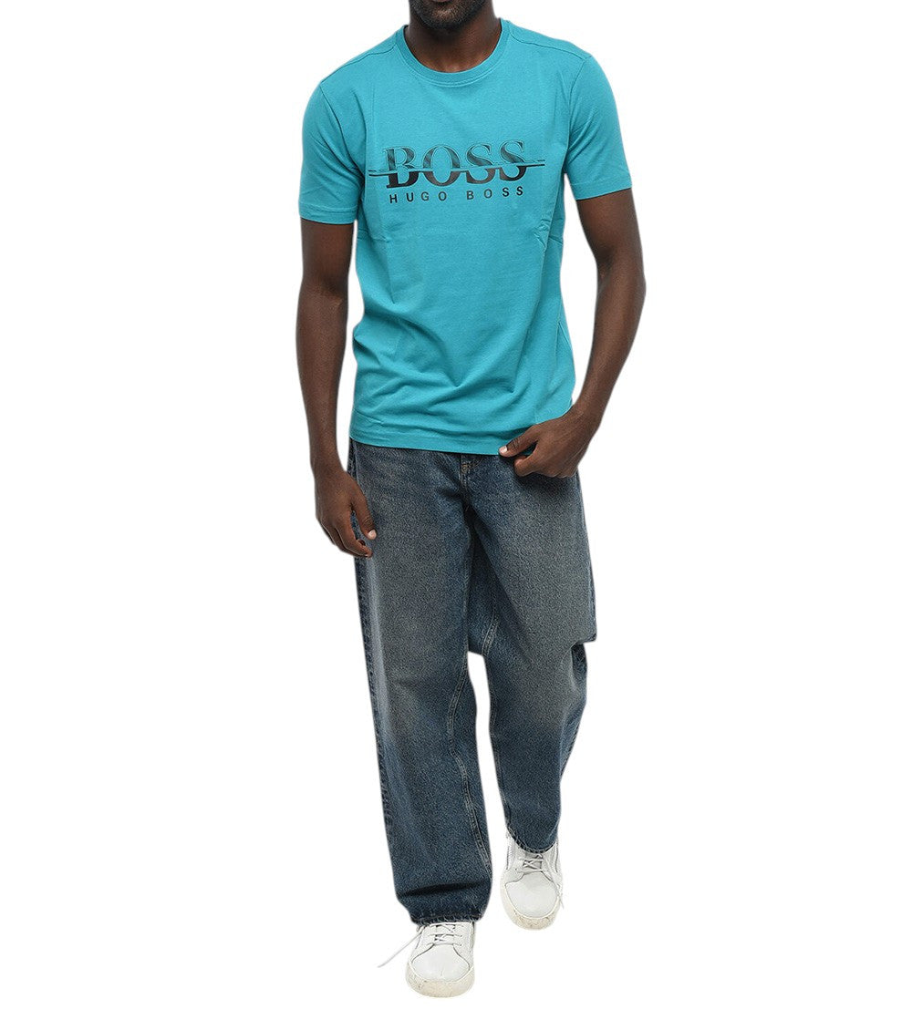 Blue Crew Neck T-Shirt 3