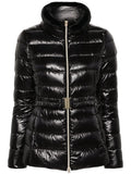 Black Quilted Mock Collar Jacket 1