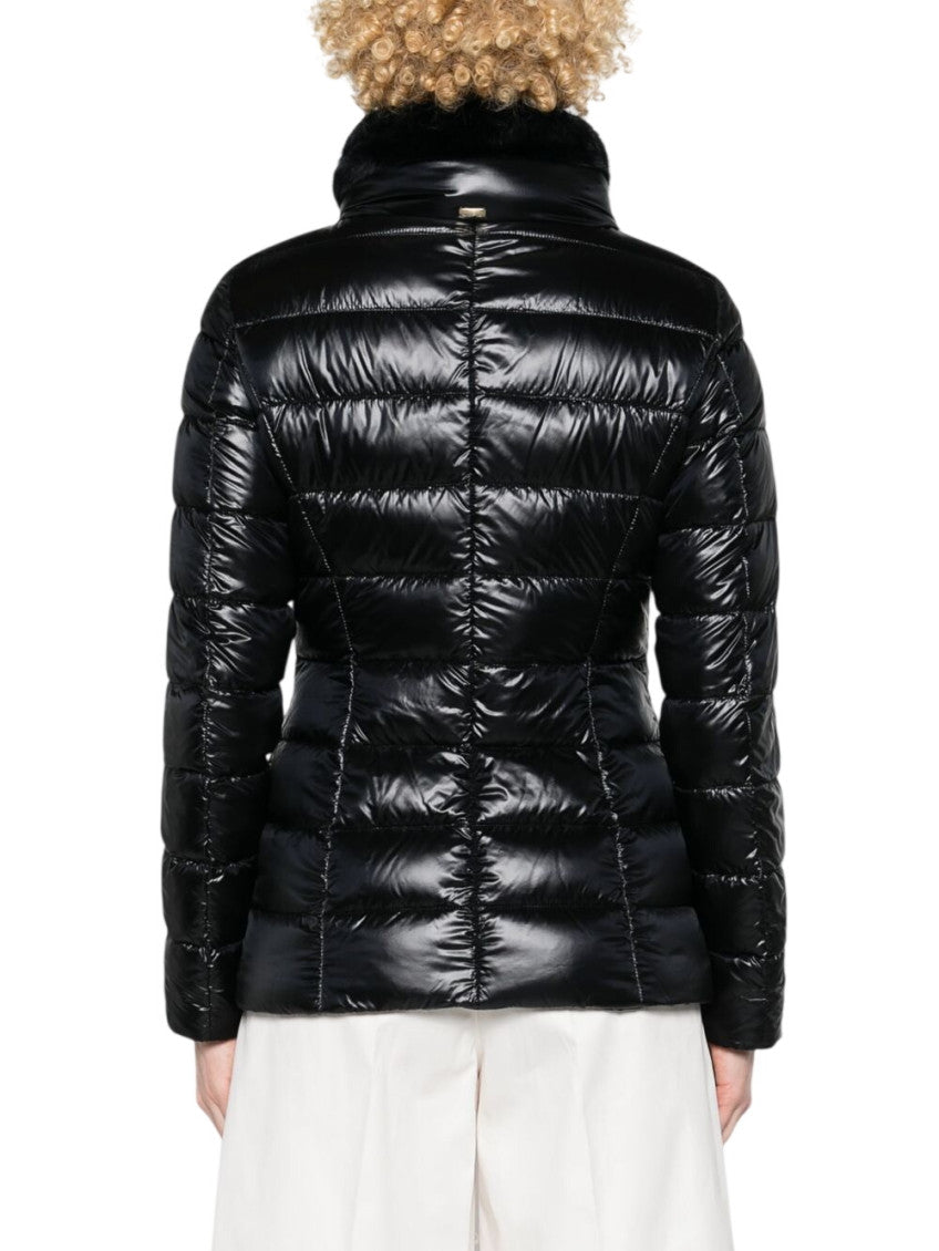 Black Quilted Mock Collar Jacket 2