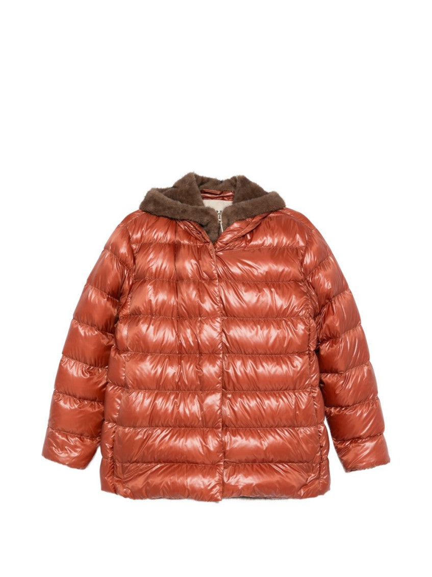 Orange Quilted Hood Jacket 1