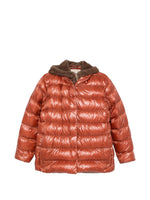 Orange Quilted Hood Jacket 1