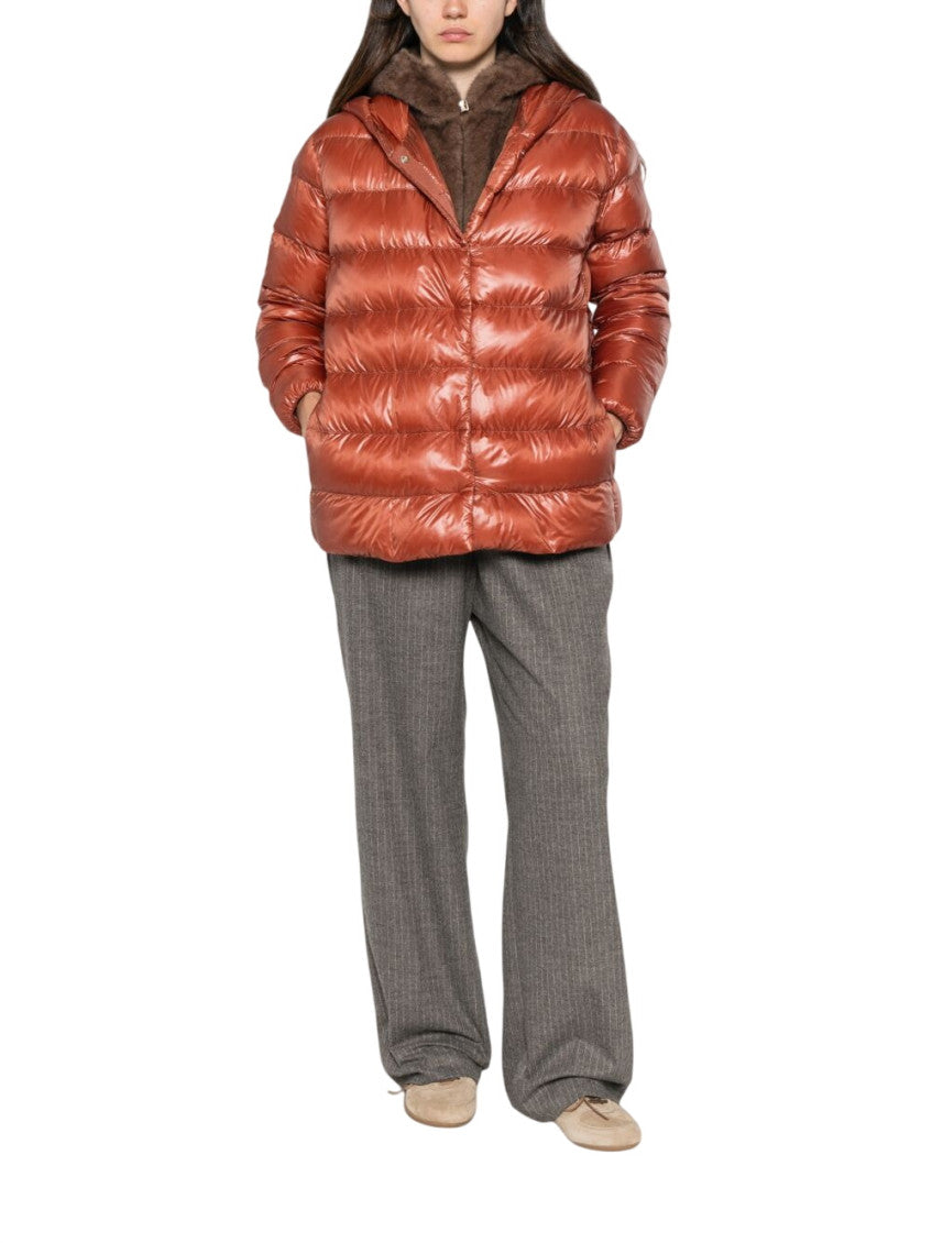 Orange Quilted Hood Jacket 2