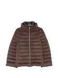 Brown Quilted Mock Collar Jacket 1