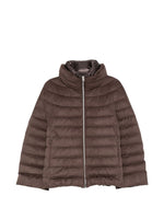 Brown Quilted Mock Collar Jacket 1