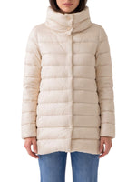 White Quilted Turtle Neck Jacket 1