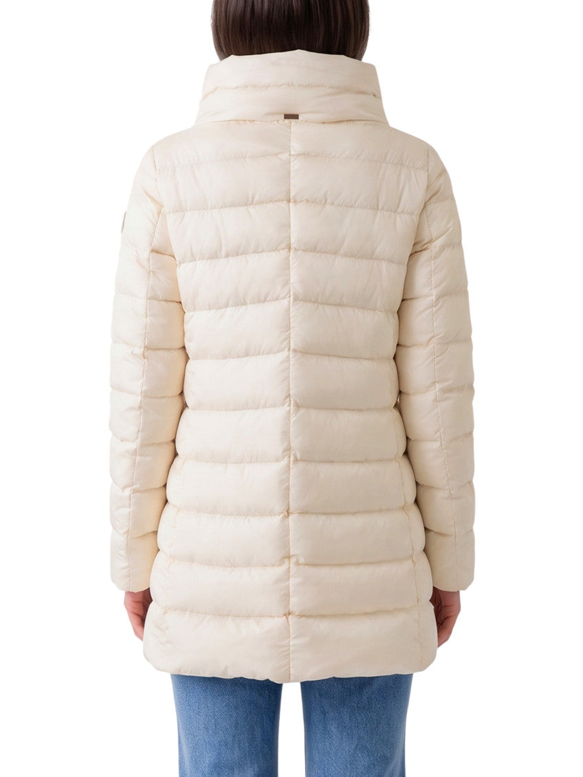 White Quilted Turtle Neck Jacket 2
