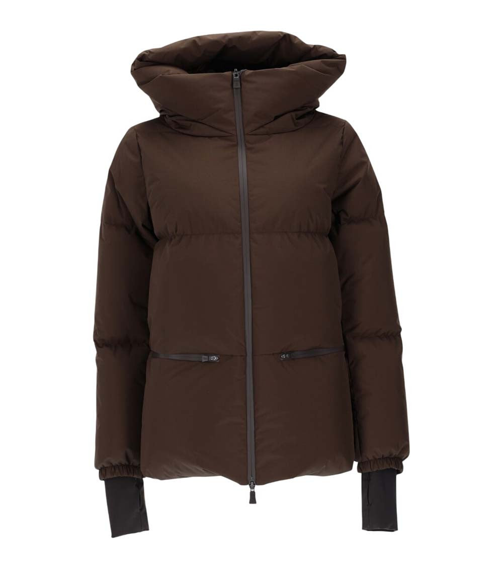 Brown Solid Hood Jacket 1