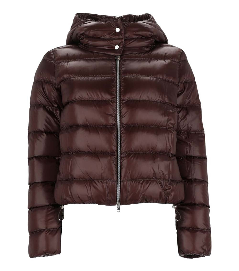 Brown Quilted Hood Jacket 1