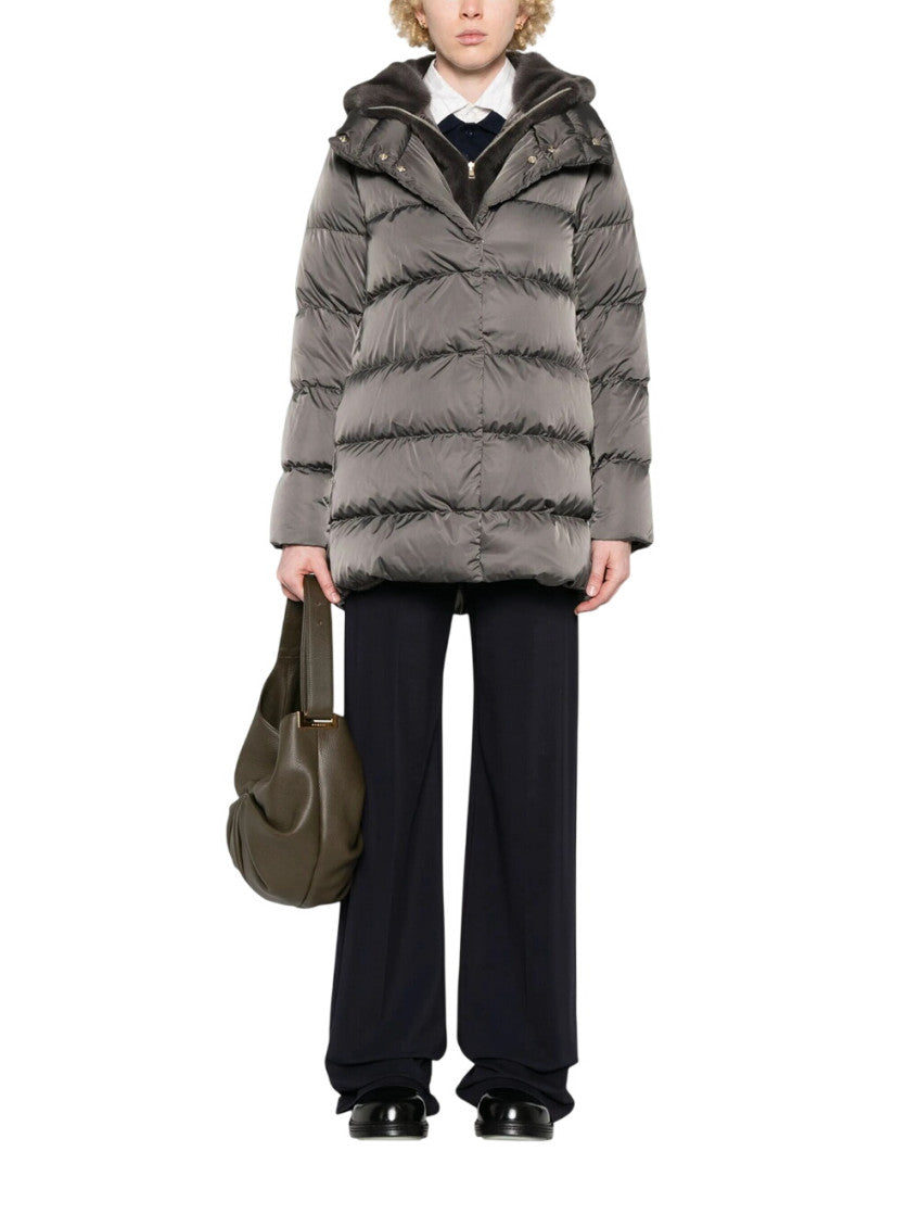Dark Grey Quilted Hood Jacket 2