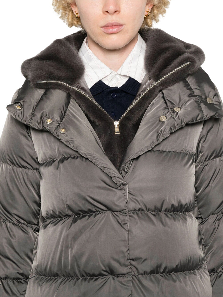 Dark Grey Quilted Hood Jacket 4